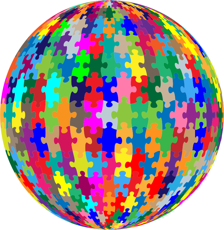 Colorful Puzzle Globe PNG Image