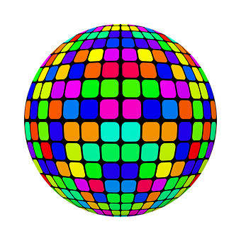 Colorful Puzzle Sphere PNG Image