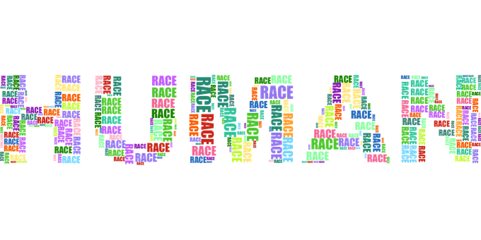 Colorful Race Word Clouds PNG Image