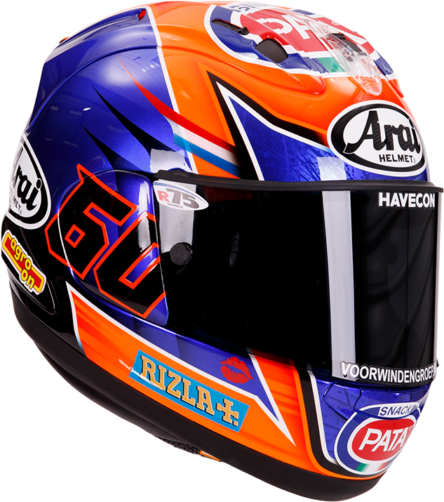 Colorful Racing Motorcycle Helmet PNG Image