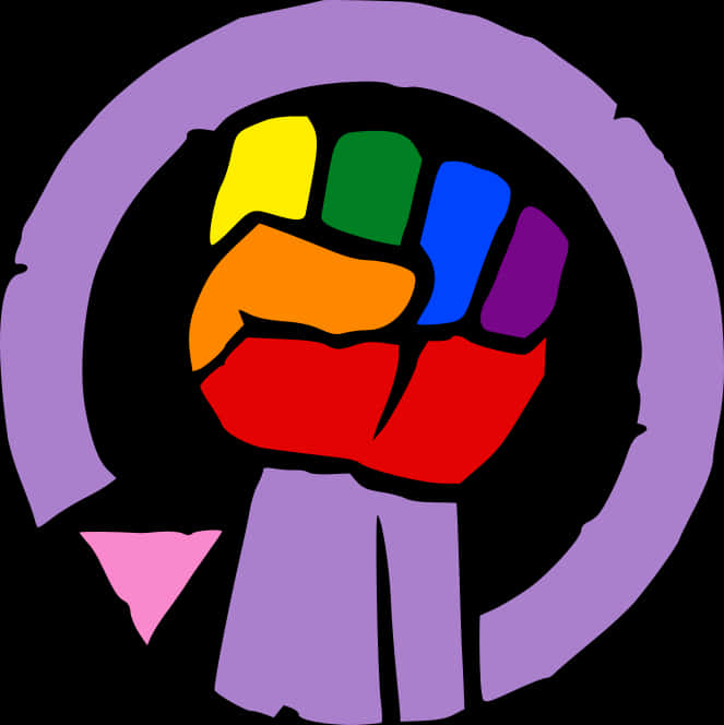 Colorful Raised Fist Graphic PNG Image