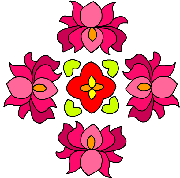 Colorful_ Rangoli_ Floral_ Design PNG Image