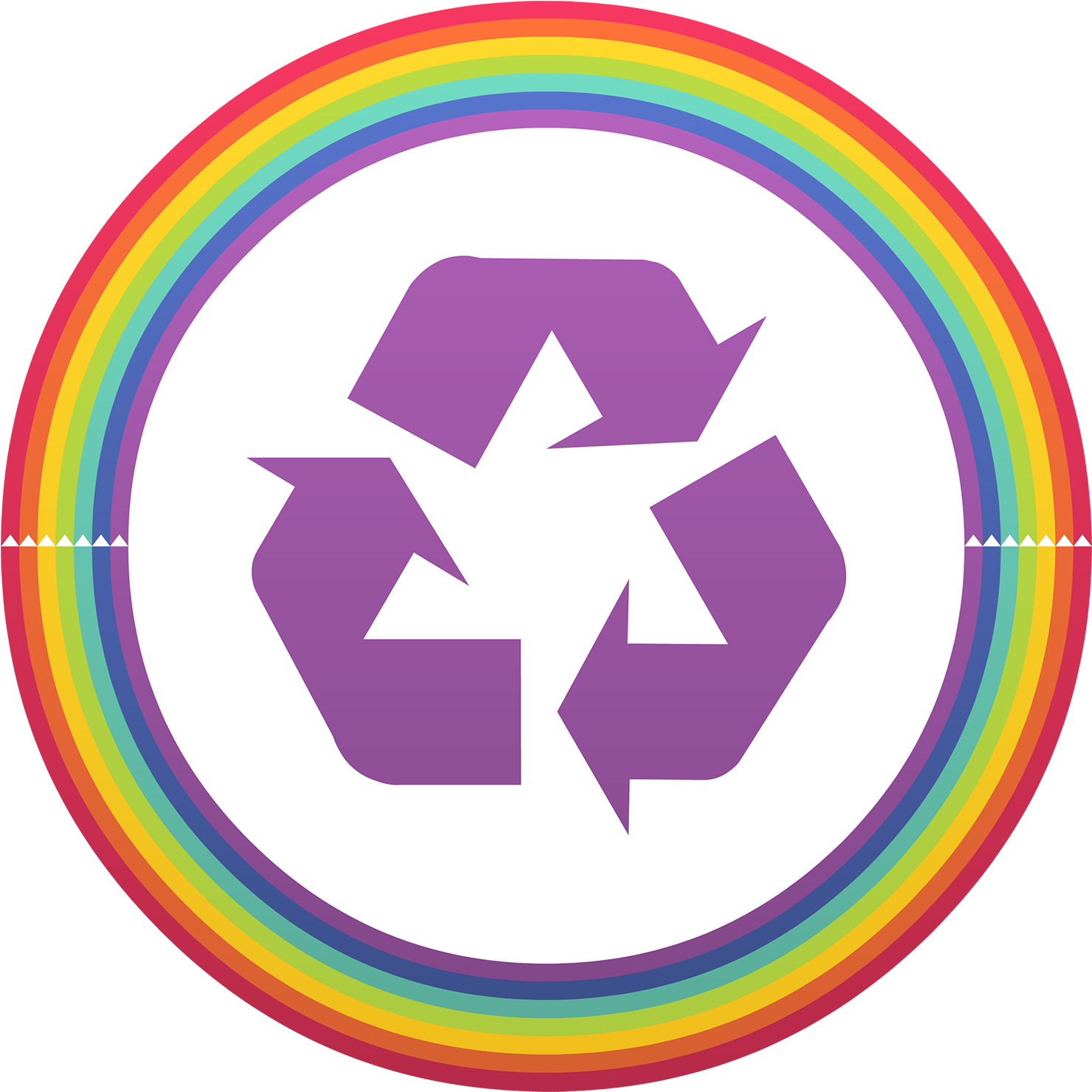 Colorful Recycle Symbol Rainbow Circle PNG Image