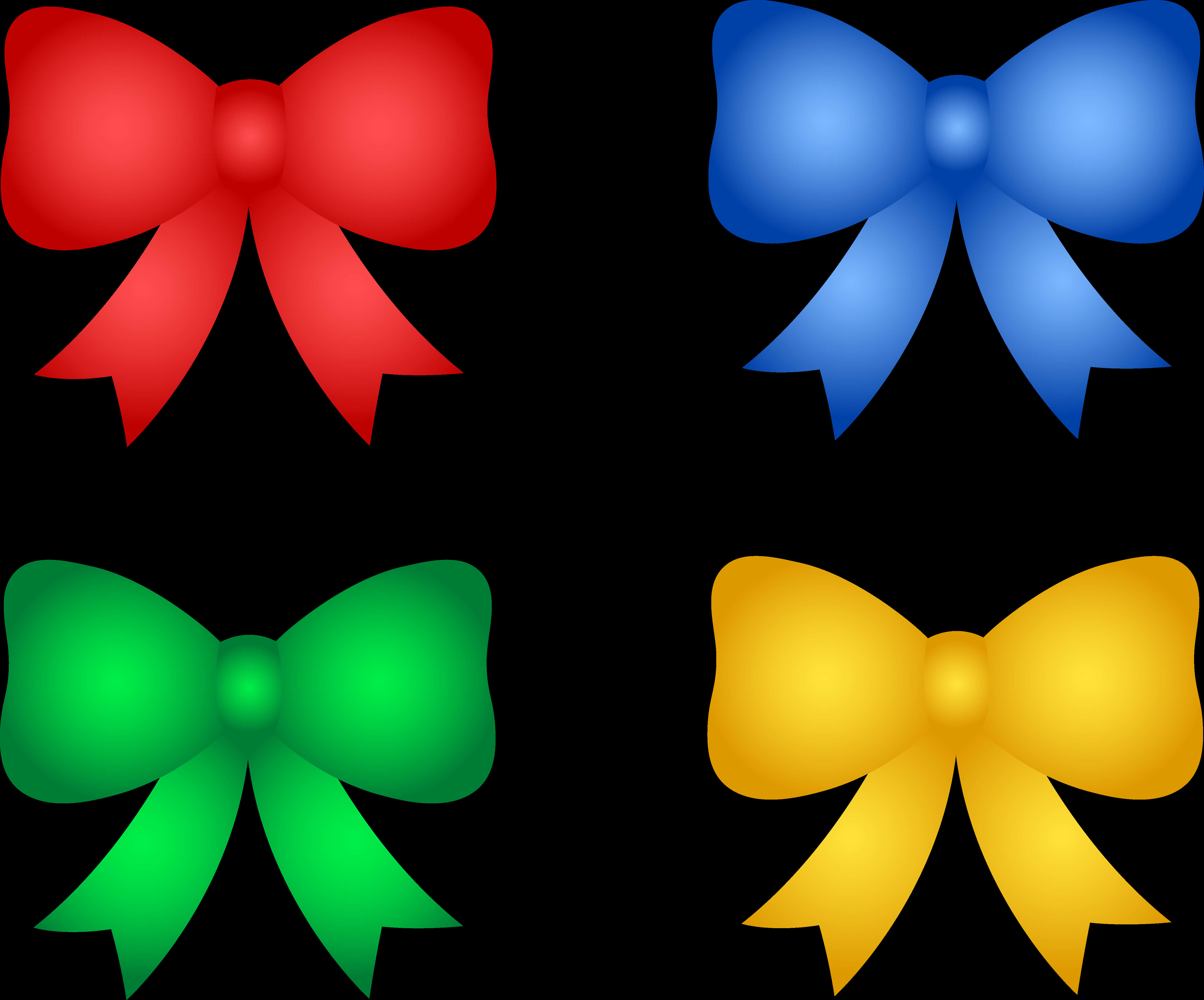 Colorful Ribbon Bows Set PNG Image