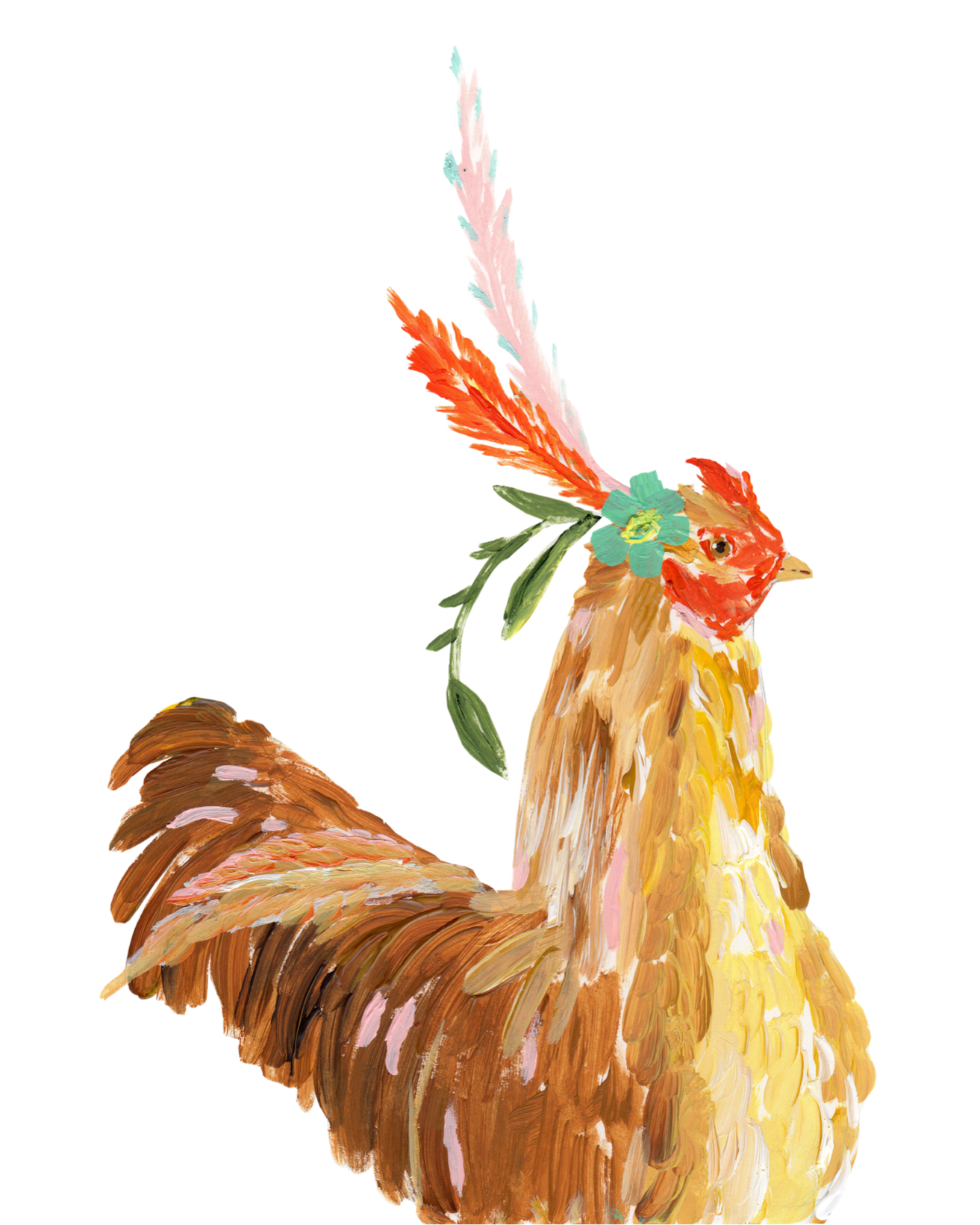 Colorful Rooster Artwork PNG Image