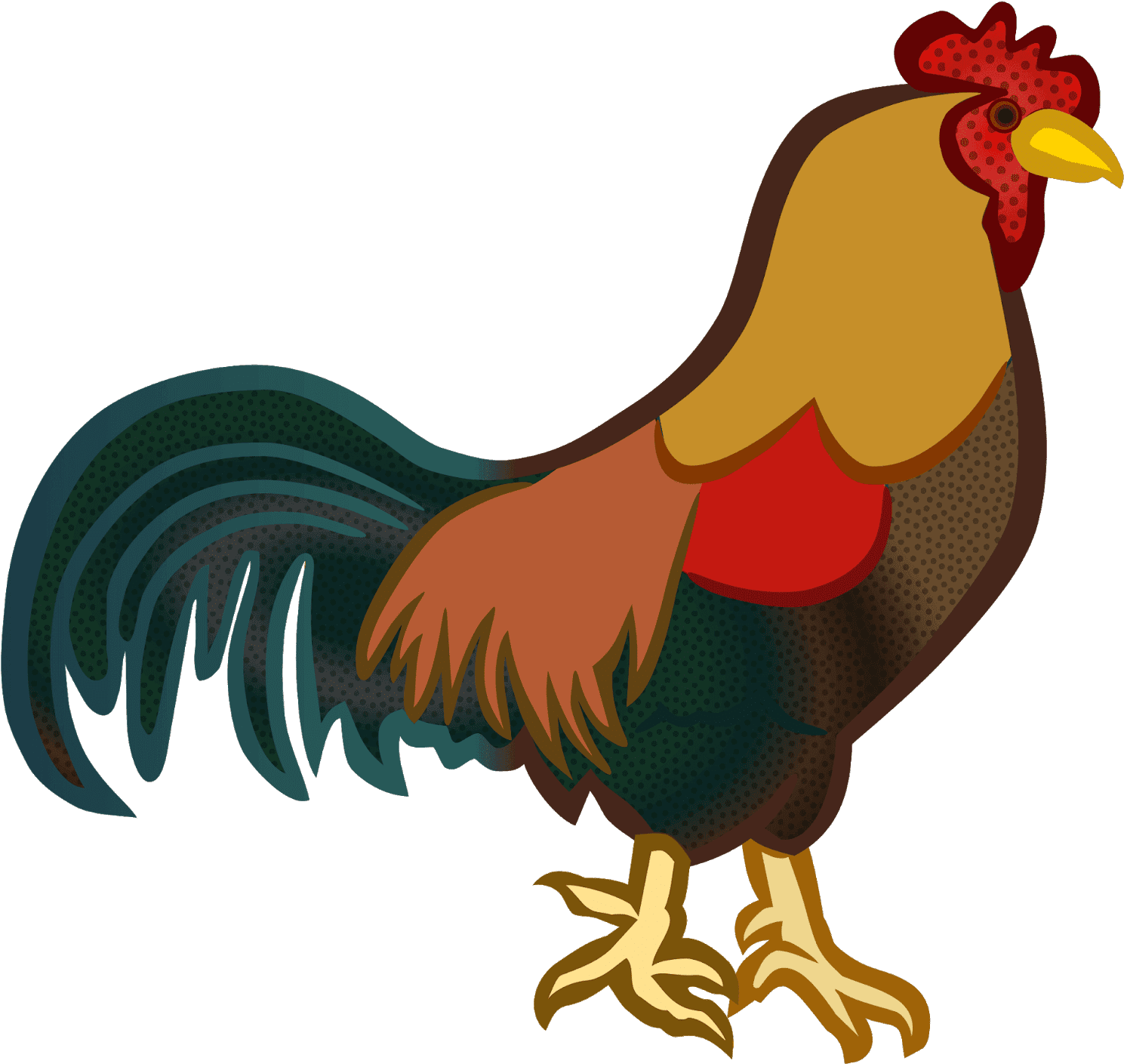 Colorful Rooster Illustration PNG Image