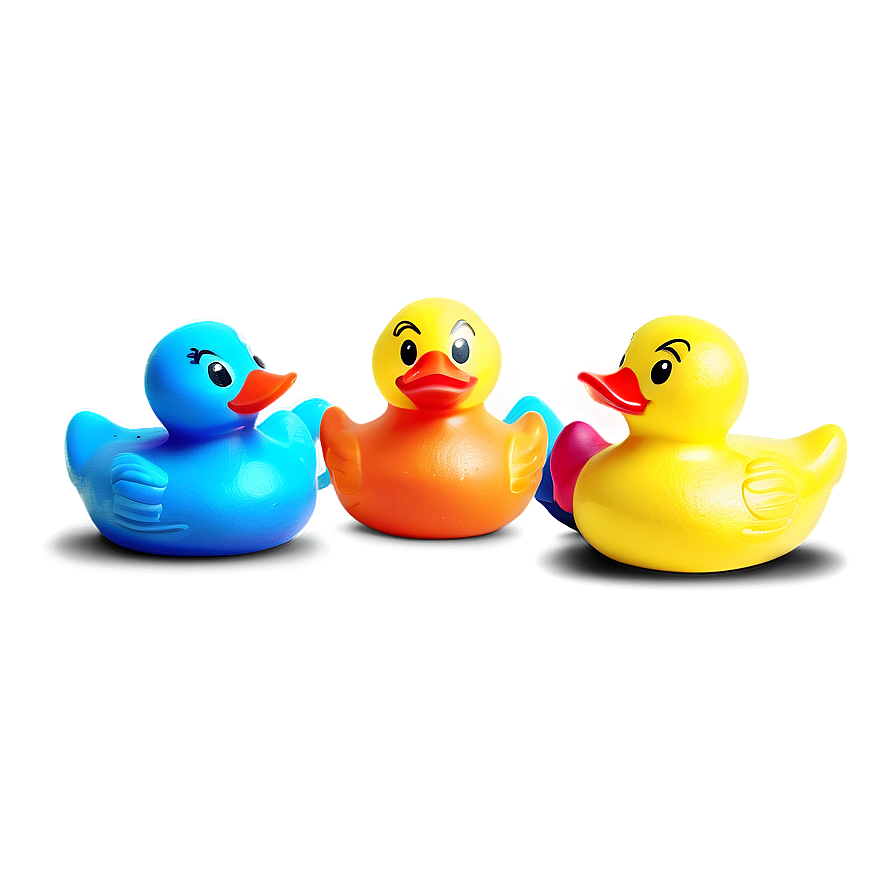 Colorful Rubber Duckies Png Thj PNG Image