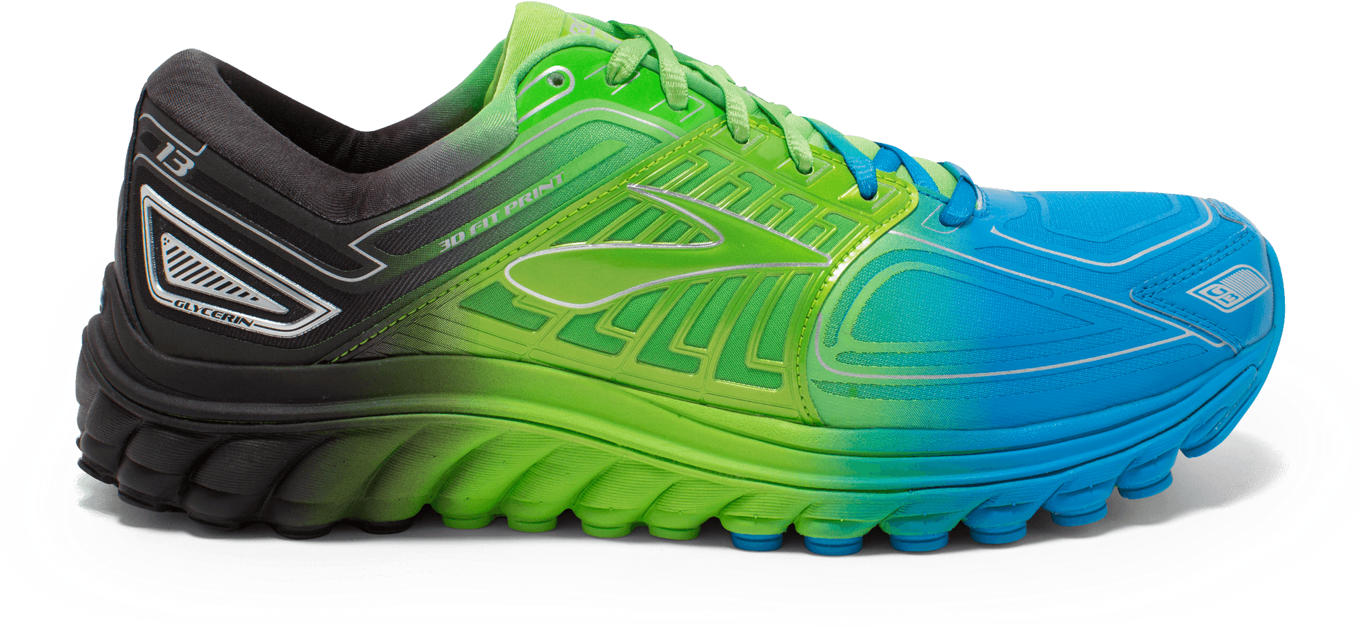 Colorful Running Shoe Side View PNG Image