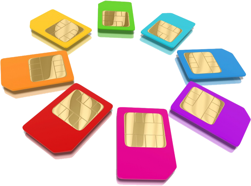 Colorful_ S I M_ Cards_ Array PNG Image