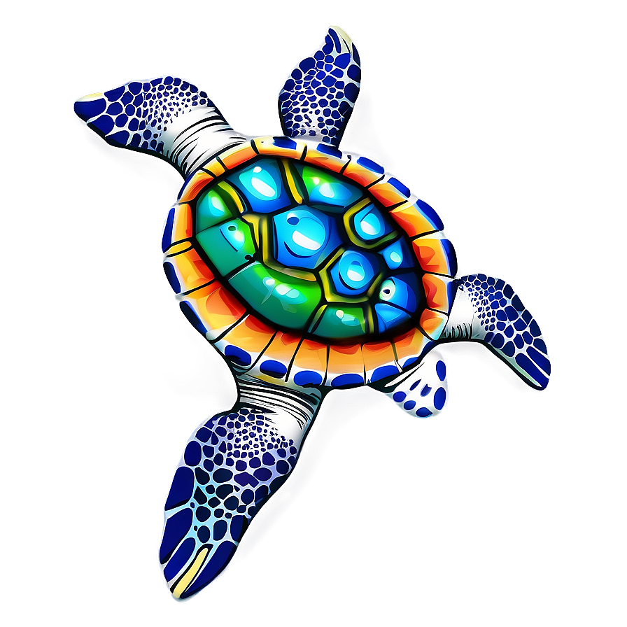 Colorful Sea Turtle Art Png Kxj PNG Image