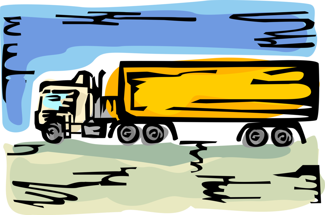 Colorful Semi Truck Illustration PNG Image