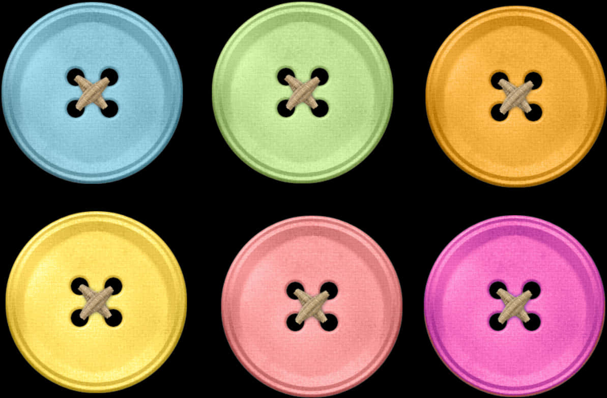 Colorful Sewing Buttons Collection PNG Image