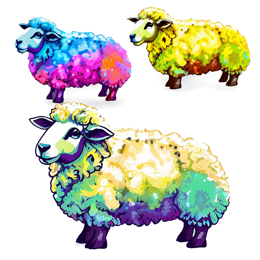 Colorful Sheep Png Hsy PNG Image