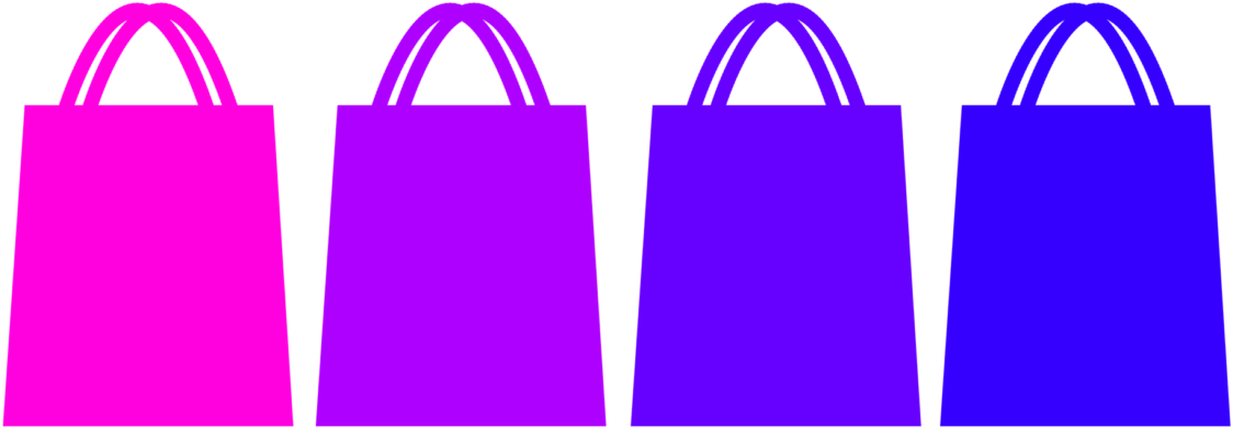 Colorful Shopping Bags Row PNG Image