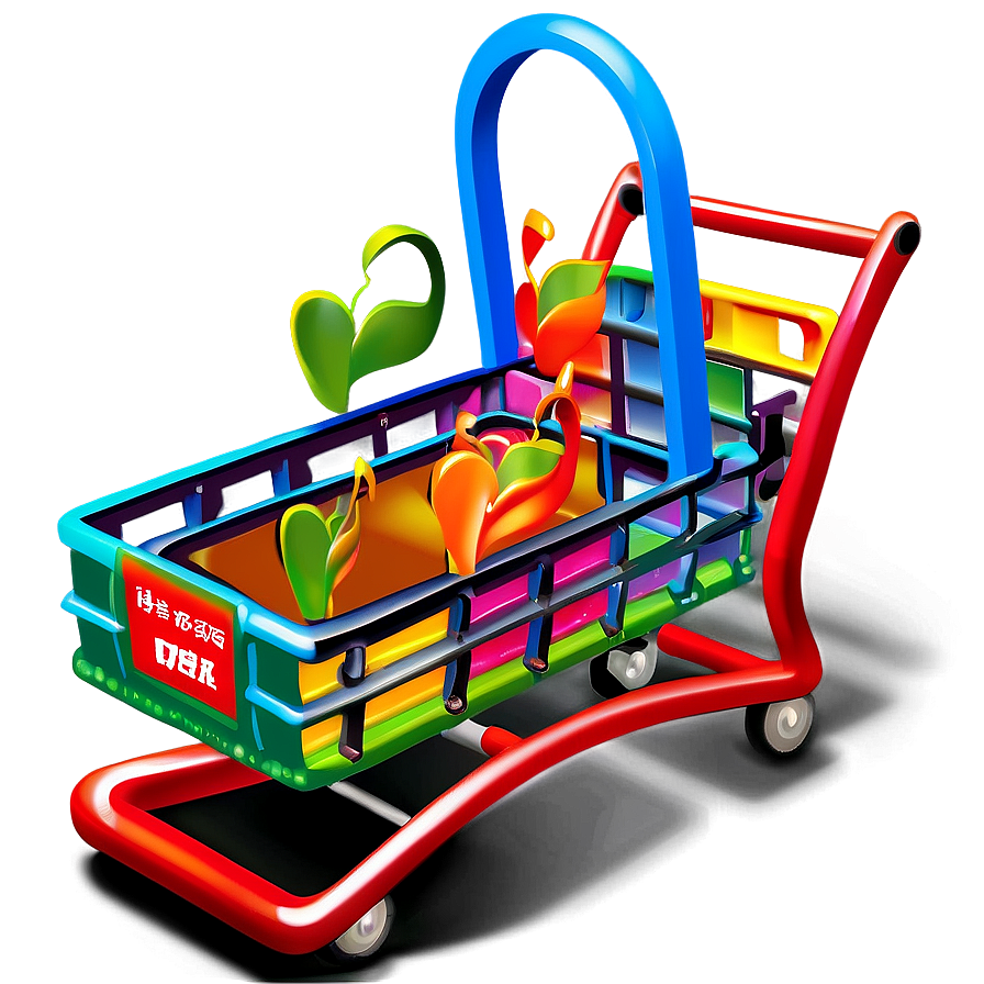 Colorful Shopping Cart Png 6 PNG Image