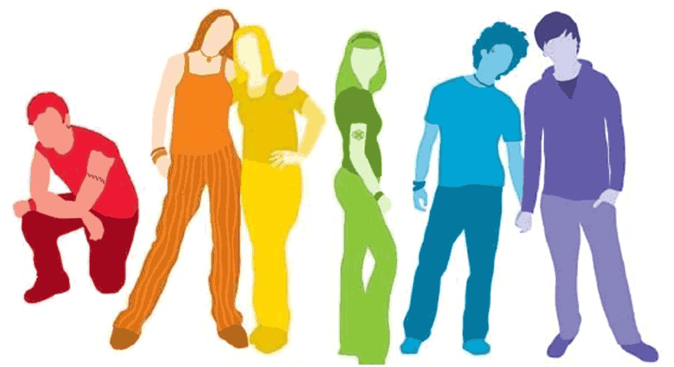 Colorful Silhouettes L G B T Representation PNG Image