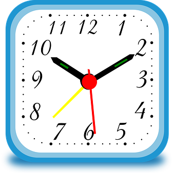 Colorful Simple Clock Face PNG Image