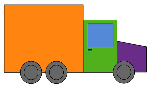 Colorful Simple Truck Illustration PNG Image