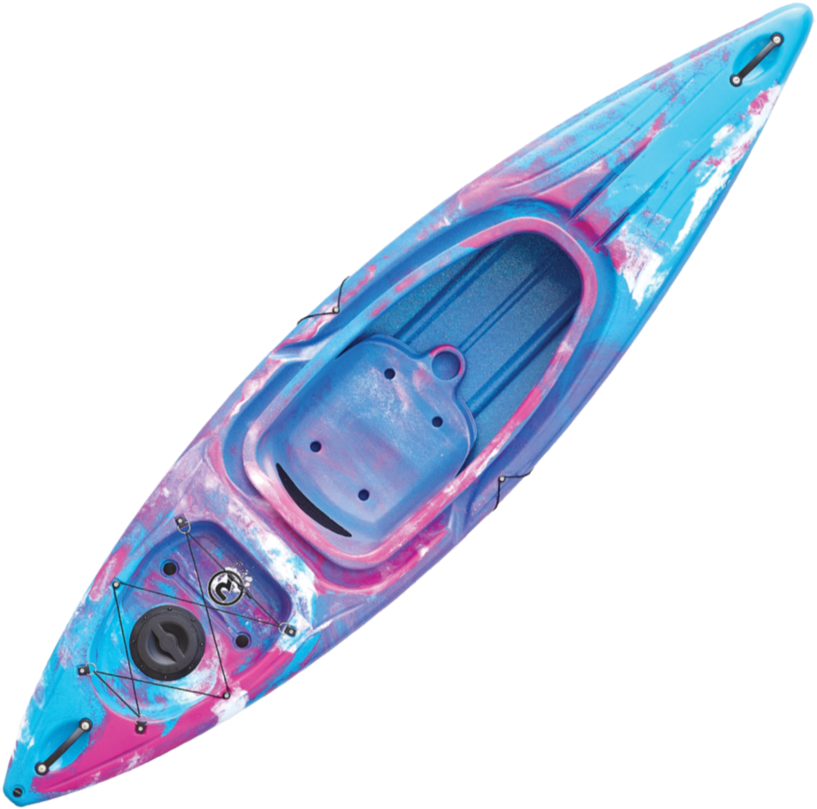 Colorful Single Kayak Top View PNG Image