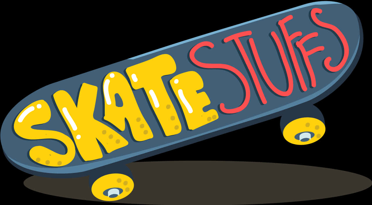 Colorful Skateboard Graphic PNG Image