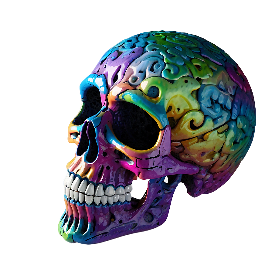 Colorful Skull Face Artwork Png Seh21 PNG Image