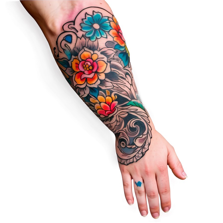 Colorful Sleeve Tattoo Png Bhv17 PNG Image