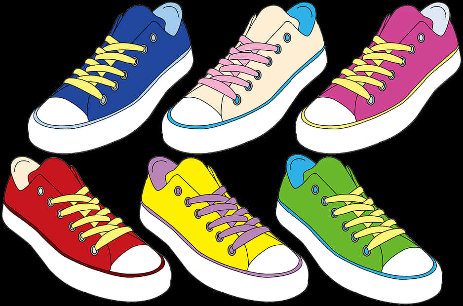 Colorful Sneakers Collection PNG Image