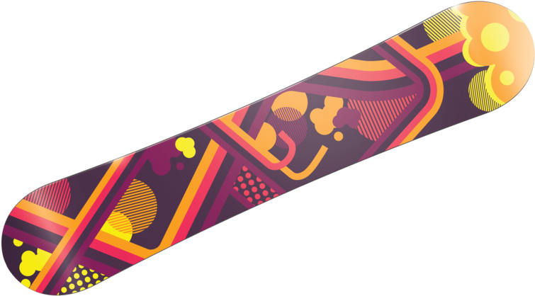 Colorful Snowboard Design PNG Image