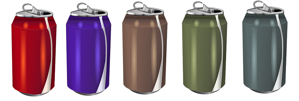 Colorful Soda Cans Array PNG Image