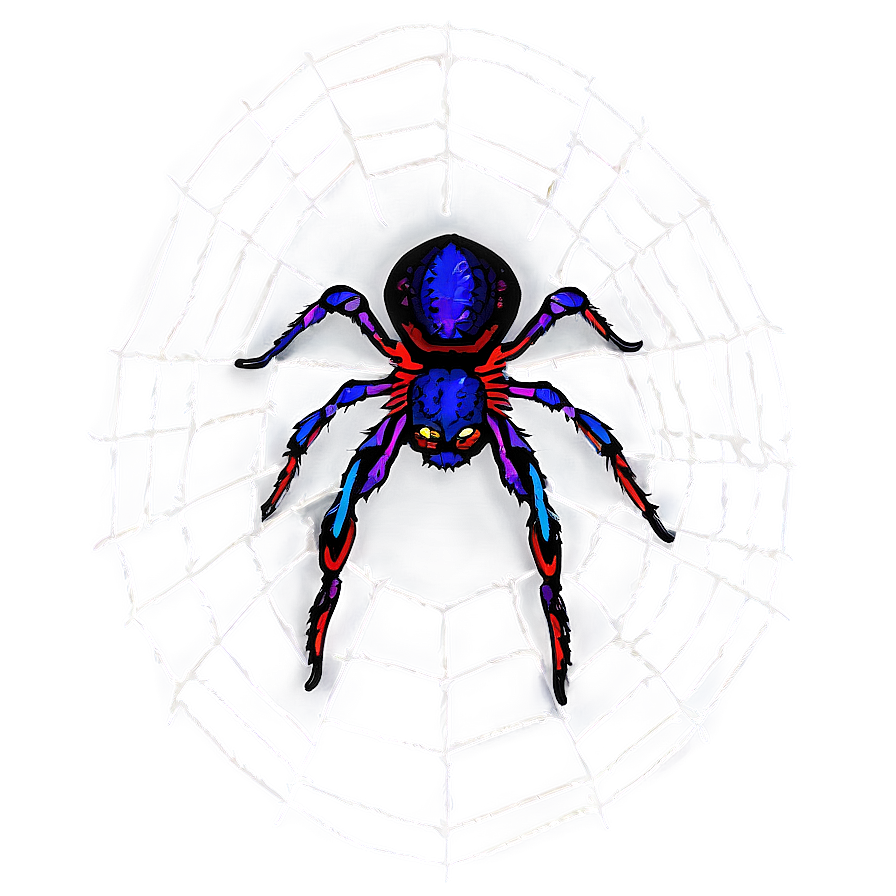 Colorful Spideron Web PNG Image