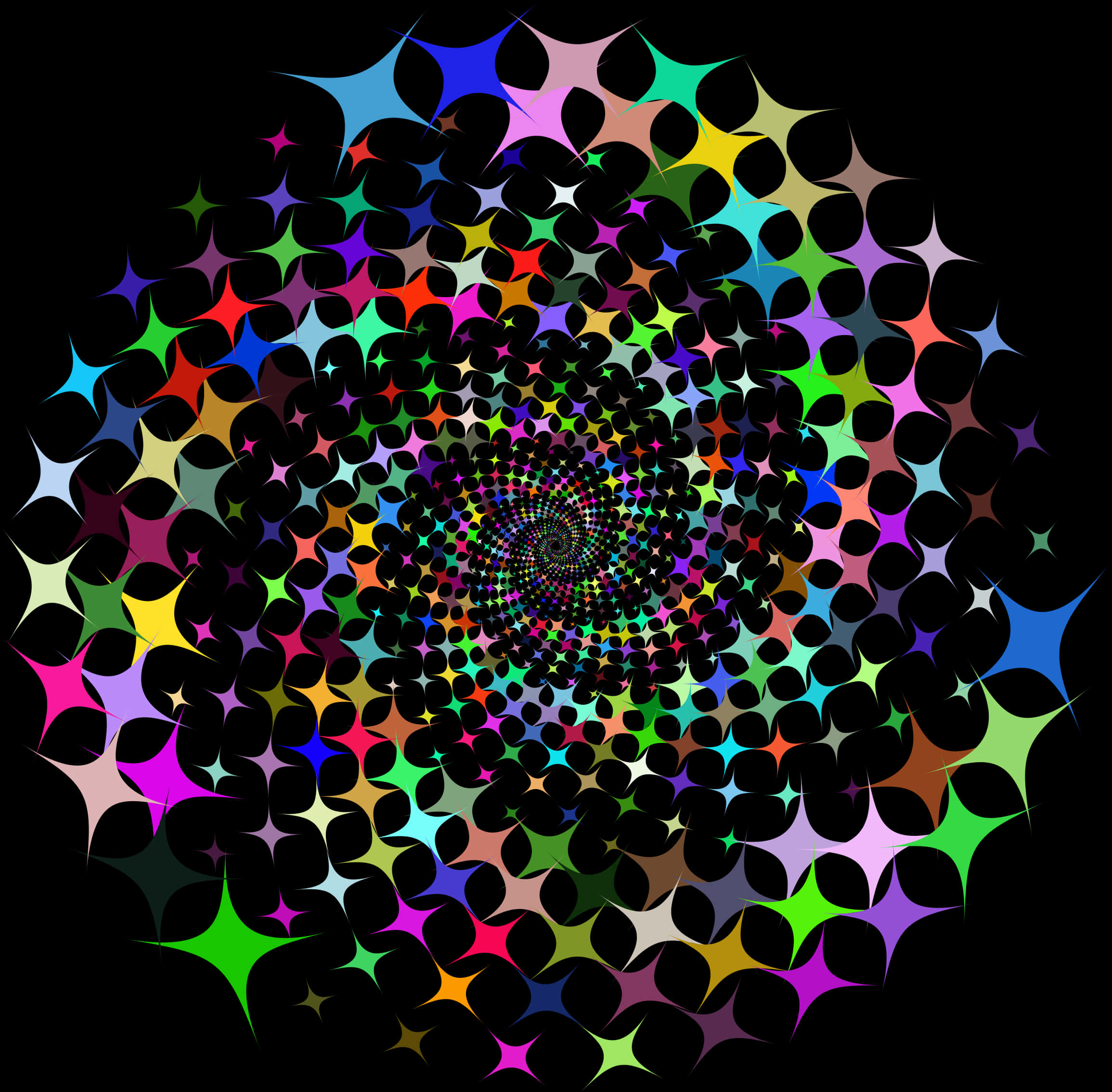 Colorful Spiral Illusion Graphic PNG Image