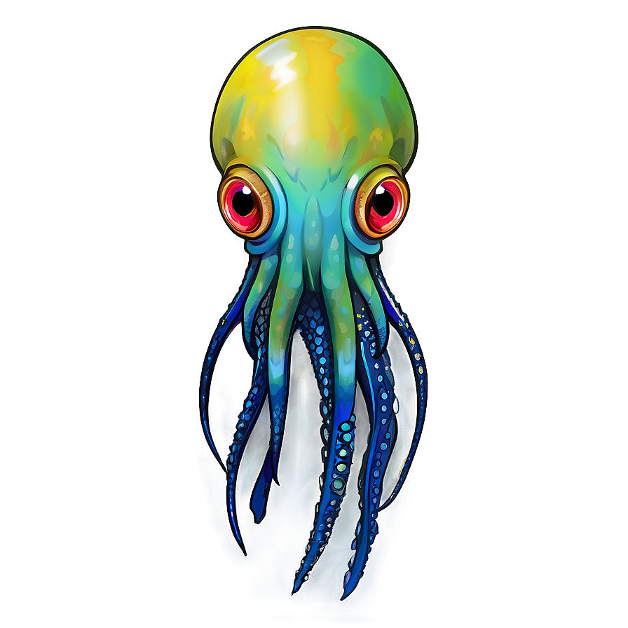 Colorful Squid Drawing Png Djc77 PNG Image