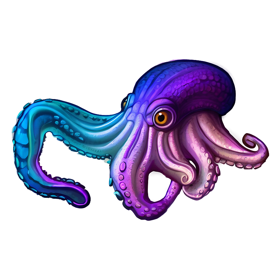 Colorful Squid Drawing Png Lrl PNG Image