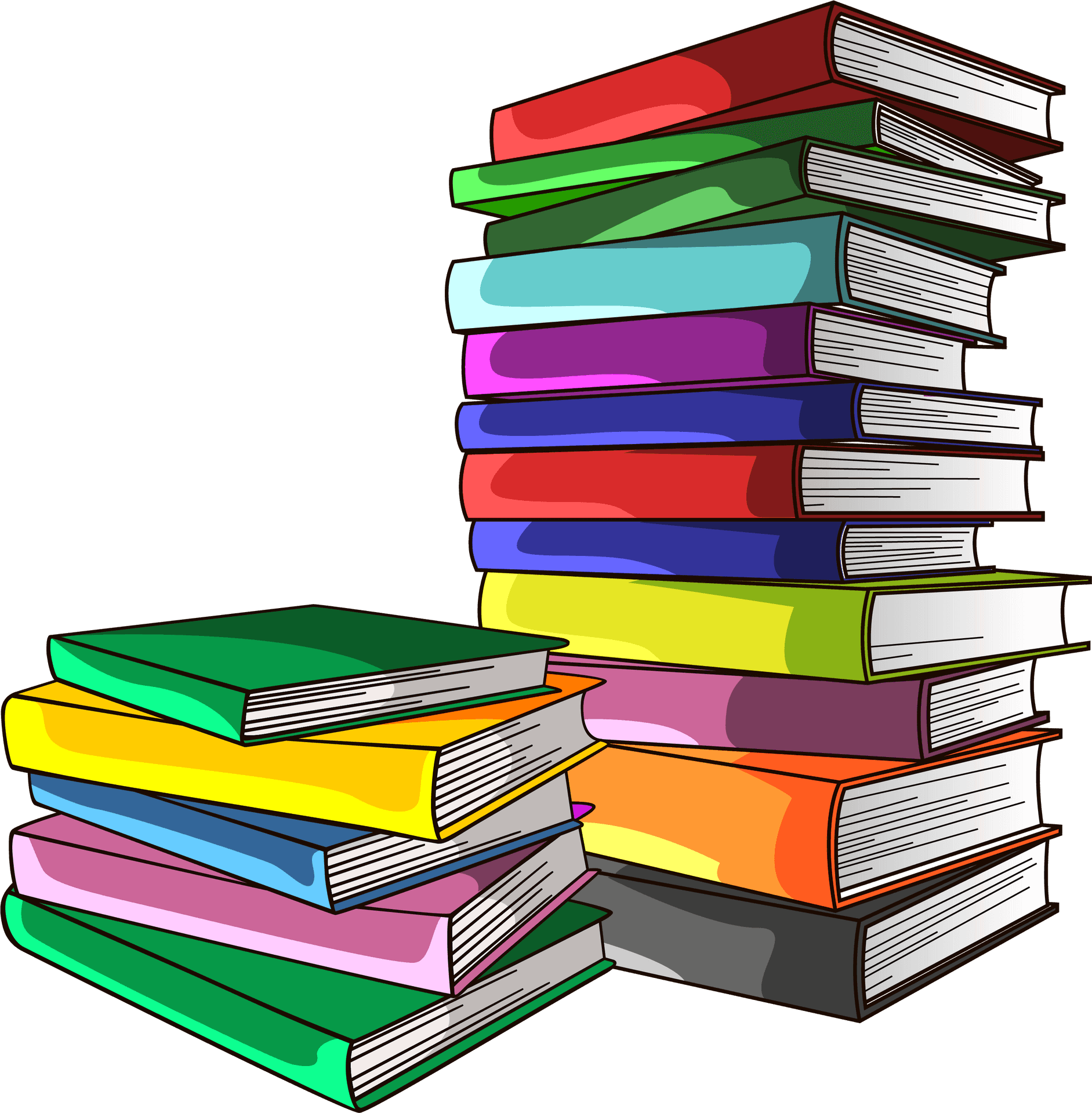 Colorful Stackof Books PNG Image