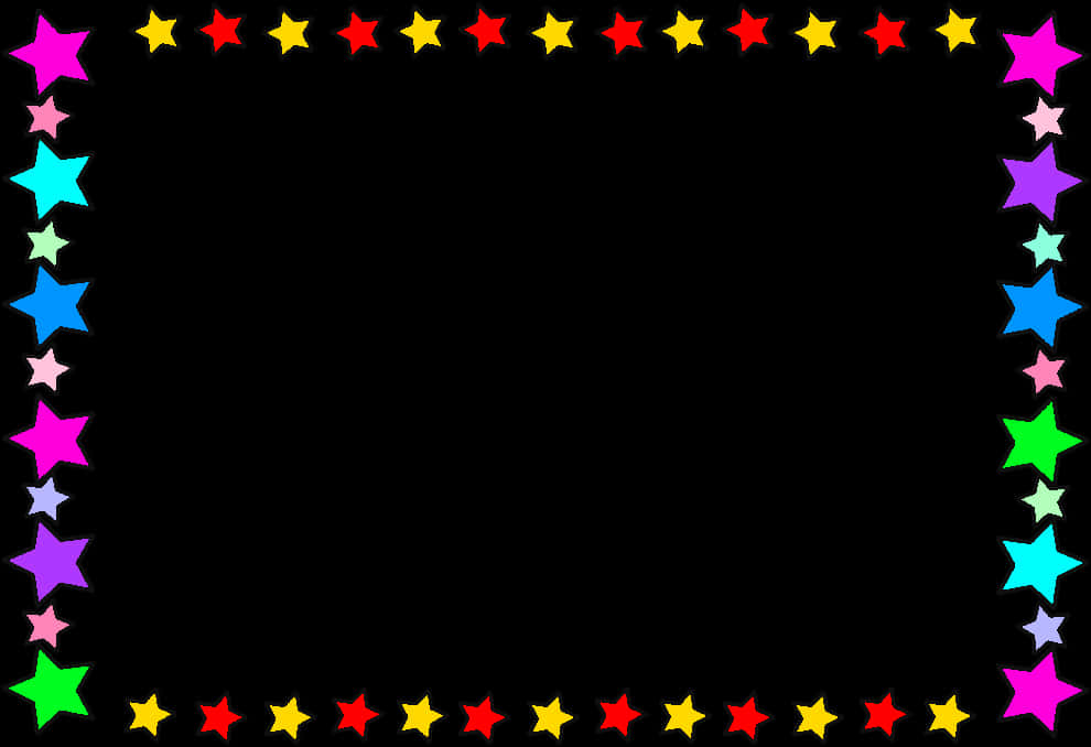 Colorful Star Border Frame PNG Image