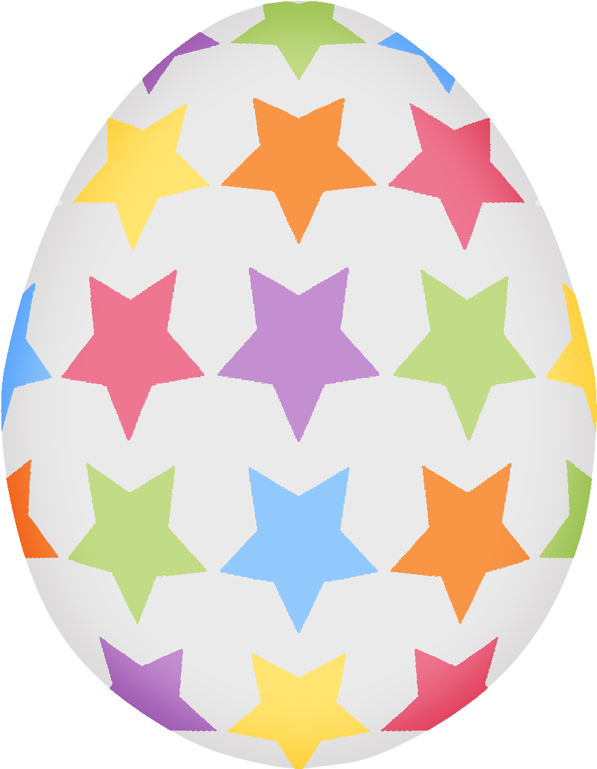 Colorful Star Pattern Easter Egg PNG Image