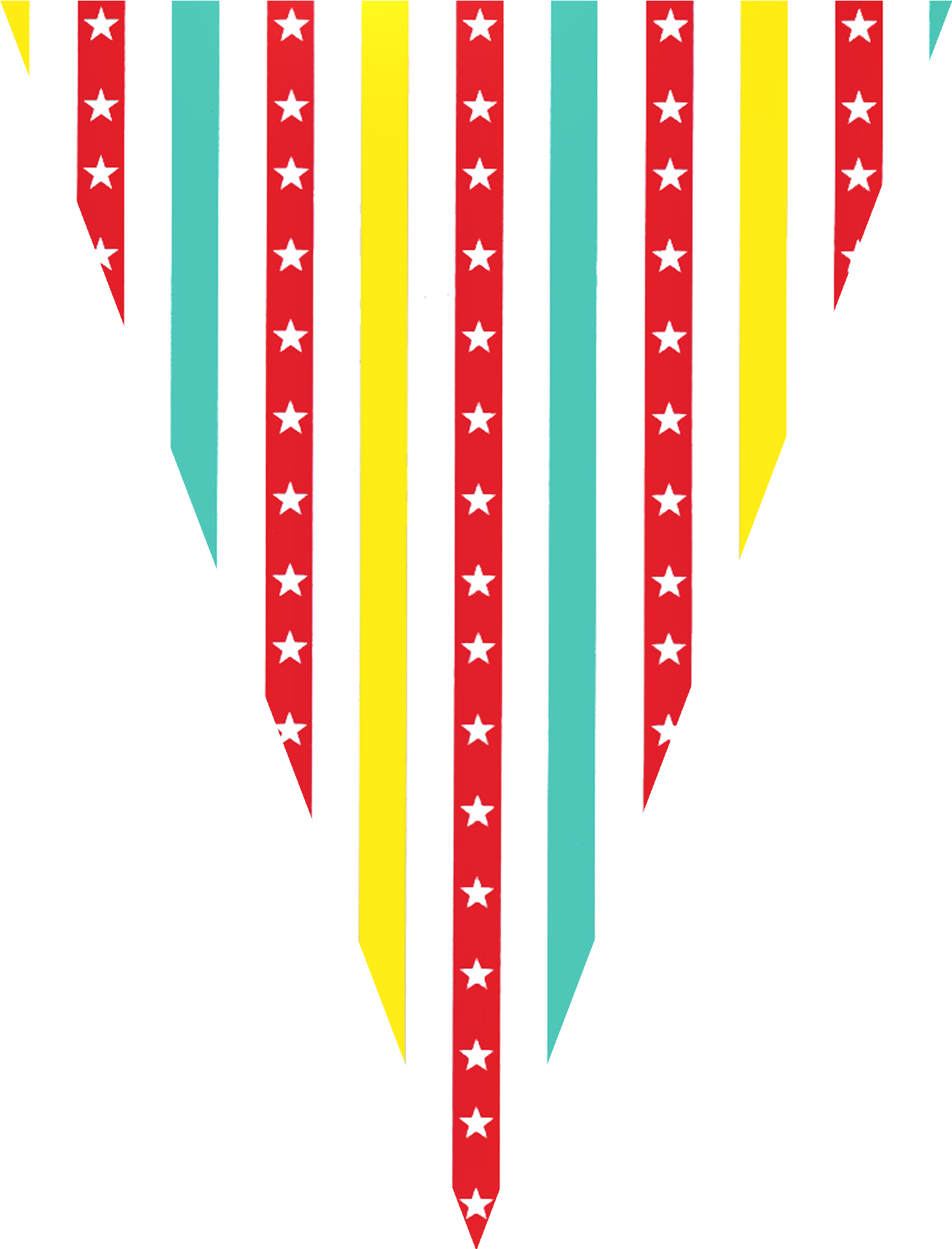 Colorful Star Pattern Pennant Banner PNG Image