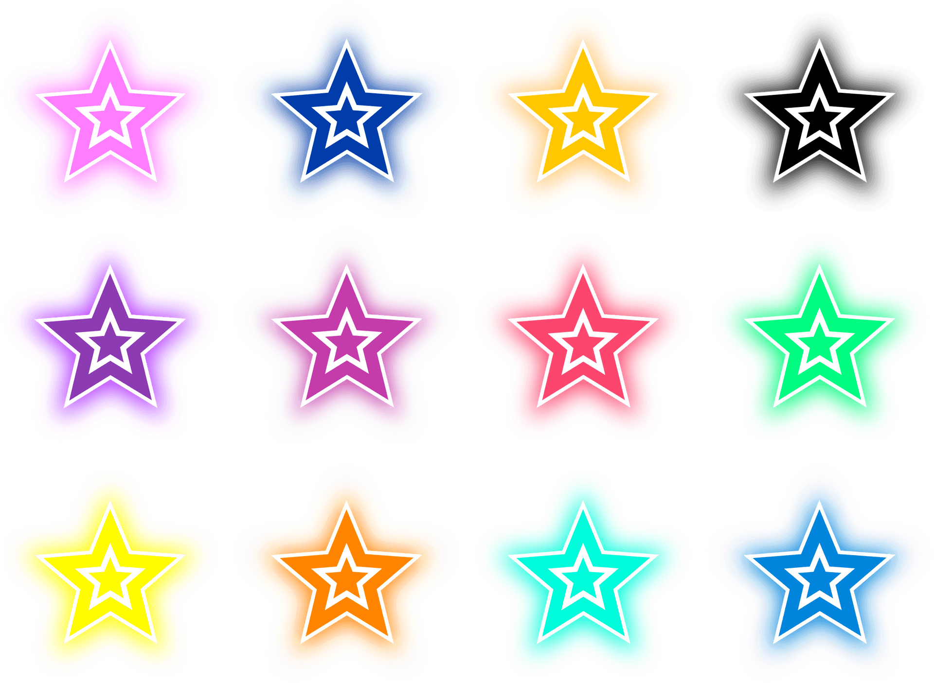 Colorful Star Patterns PNG Image