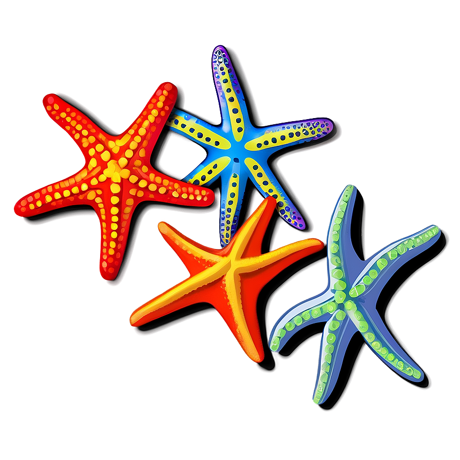 Colorful Starfish Illustration Png Ylg PNG Image