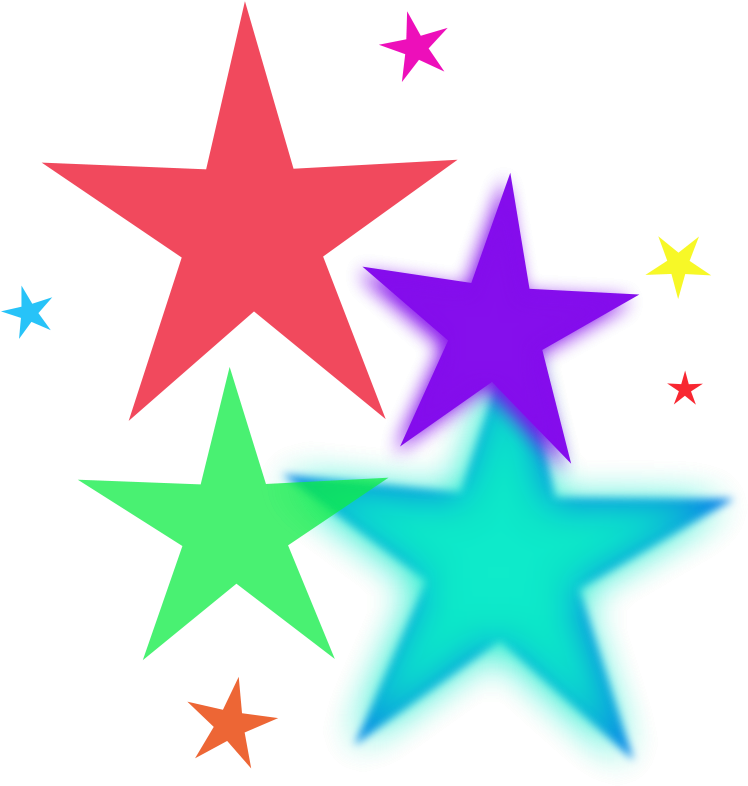 Colorful_ Stars_ Clipart PNG Image