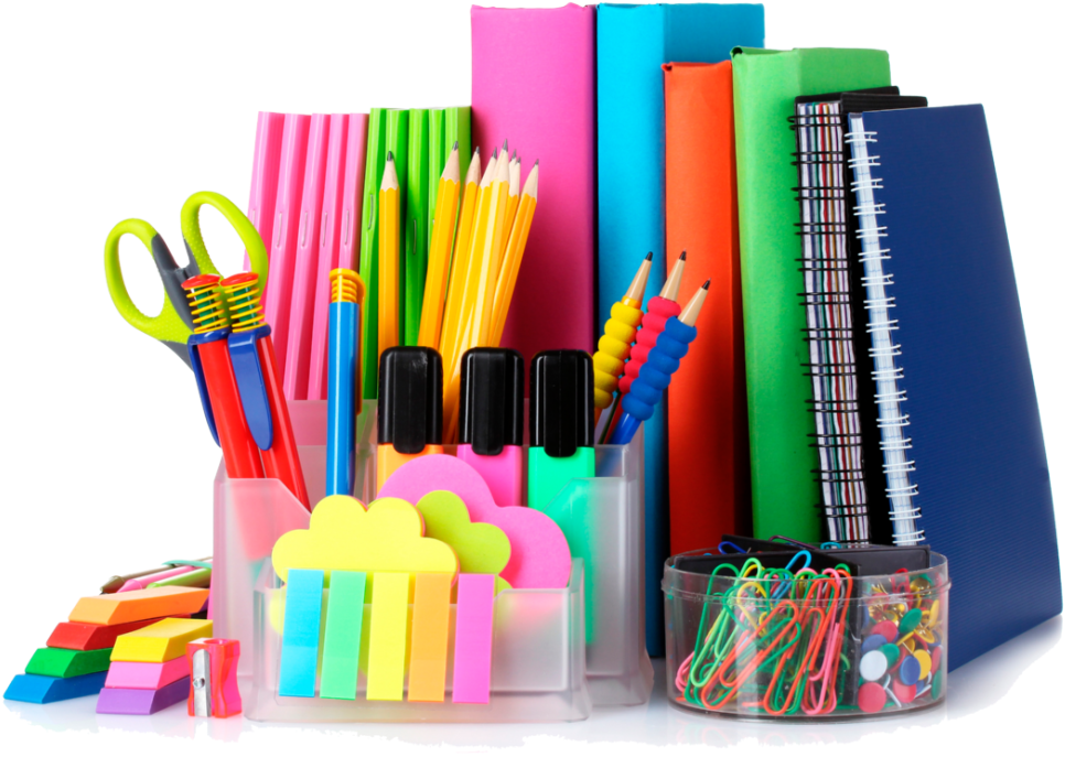 Colorful Stationery Collection PNG Image