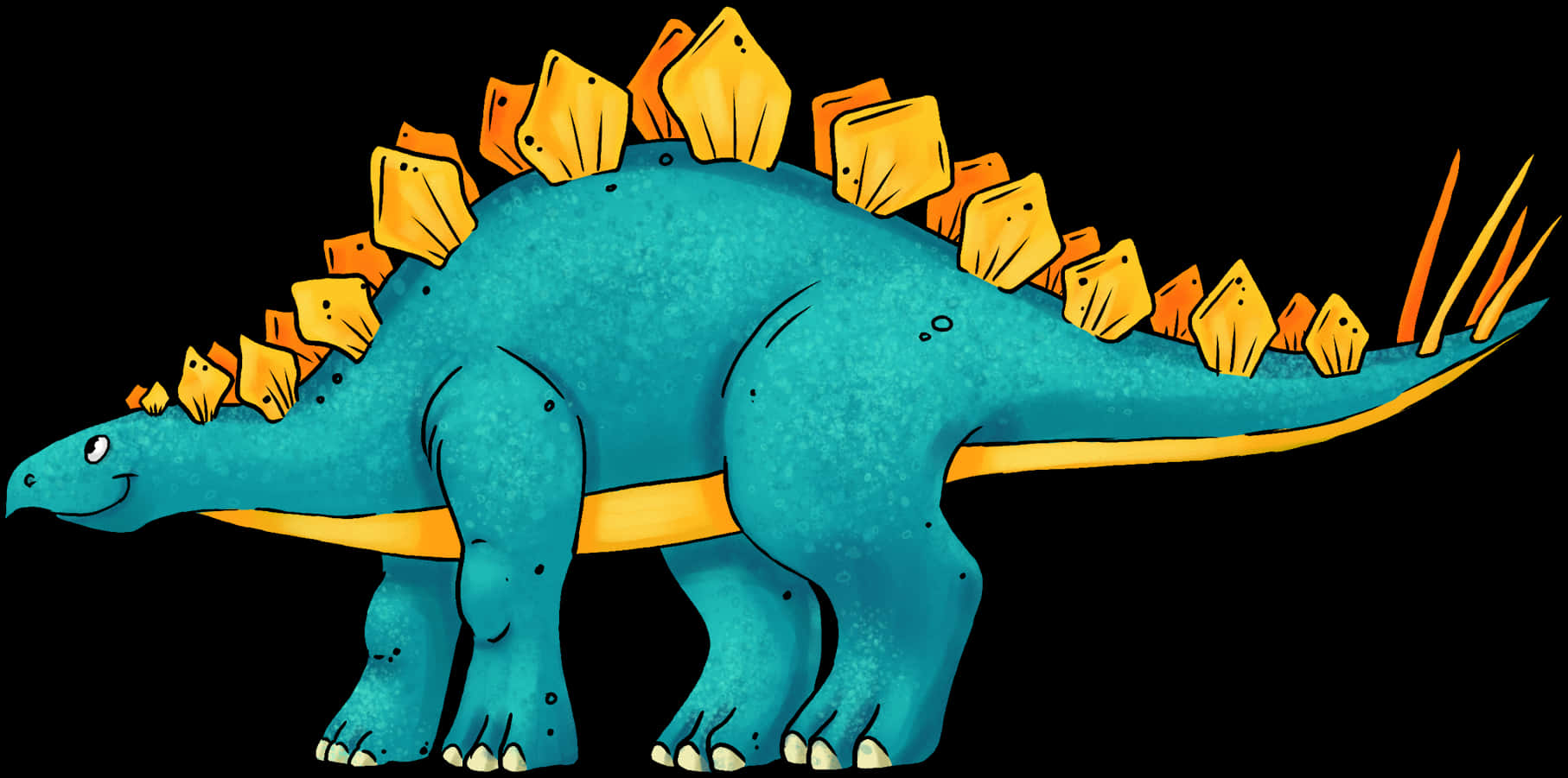 Colorful Stegosaurus Illustration PNG Image