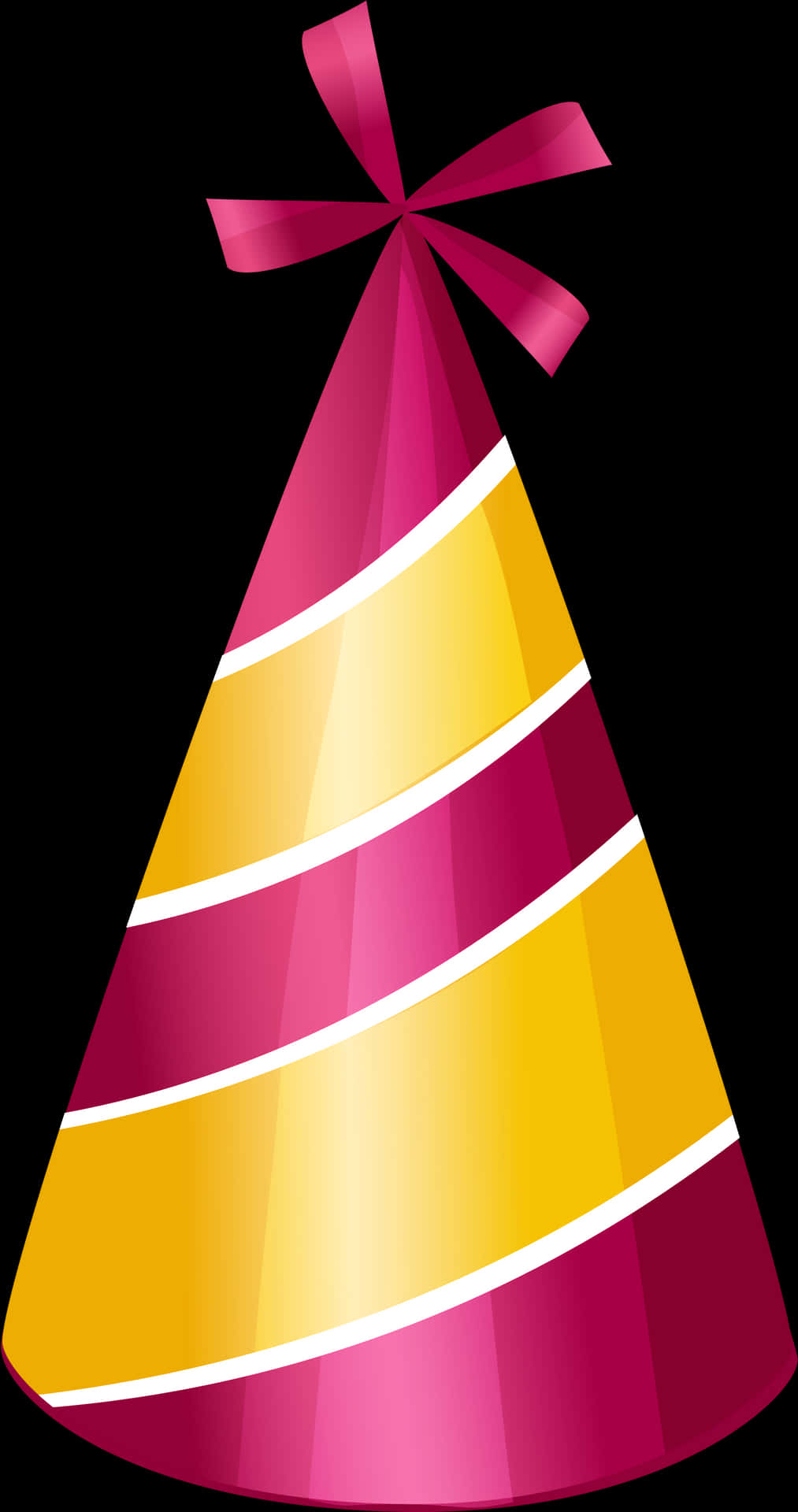 Colorful Striped Birthday Hat PNG Image