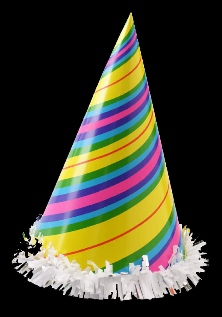 Colorful Striped Party Hat PNG Image