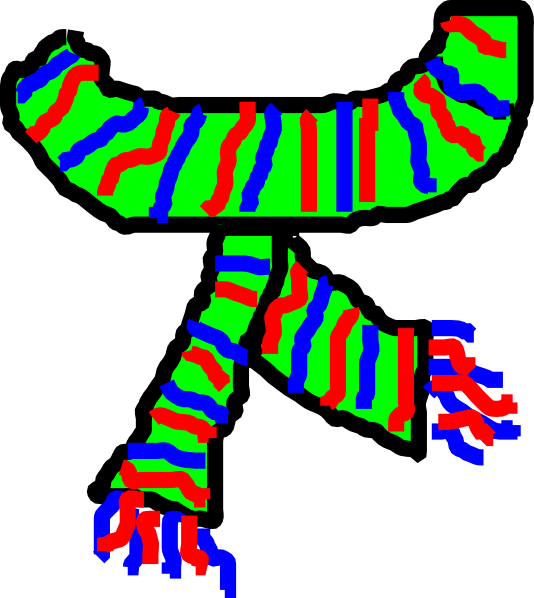 Colorful Striped Scarf Drawing PNG Image