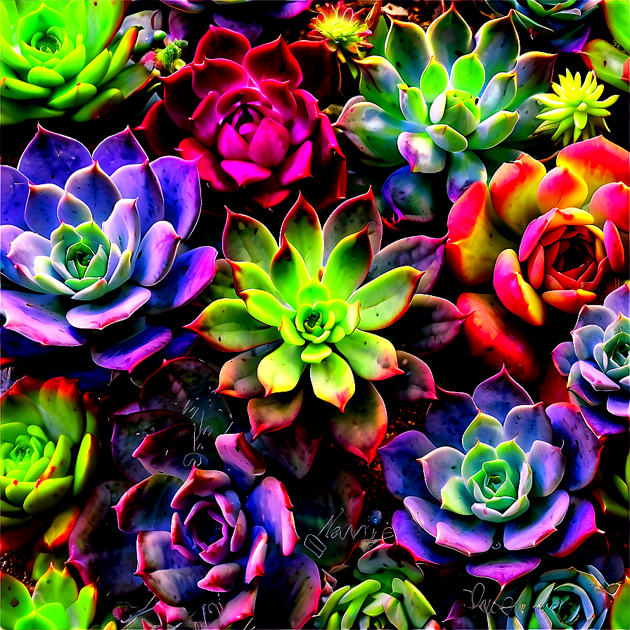 Colorful Succulents Mix Png 28 PNG Image