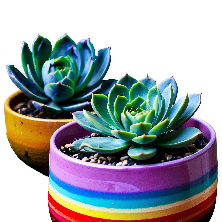 Colorful Succulents Mix Png Kbj34 PNG Image