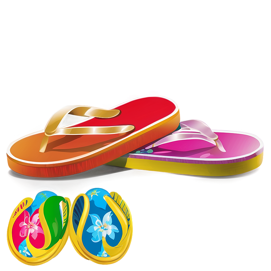 Colorful Summer Flip Flops Png 05212024 PNG Image