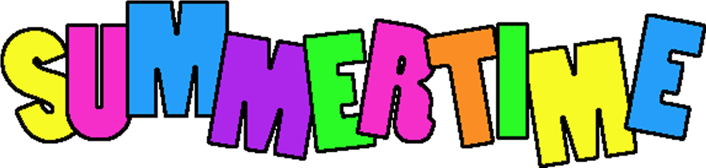 Colorful Summertime Text Clipart PNG Image