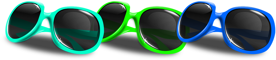 Colorful Sunglasses Row PNG Image